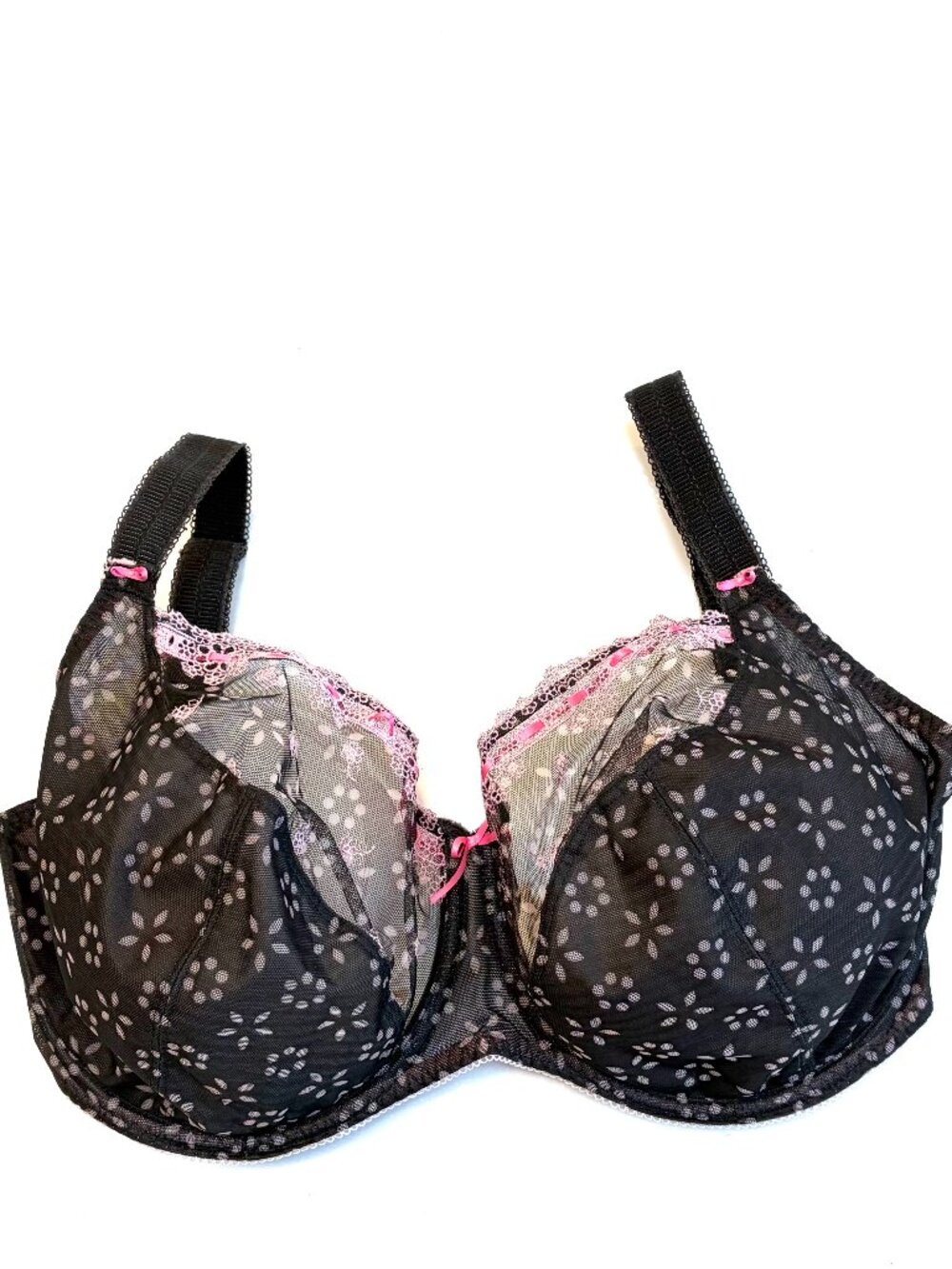 Freya pretty grey and pink bra, size 32M US/32J UK, rare print design